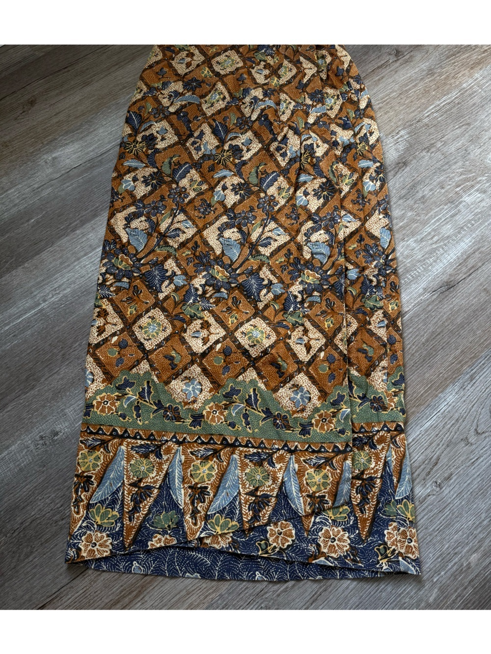 VTG Cambridge Dry Goods Multicolor Floral Linen Maxi Skirt Hippie Boho 26